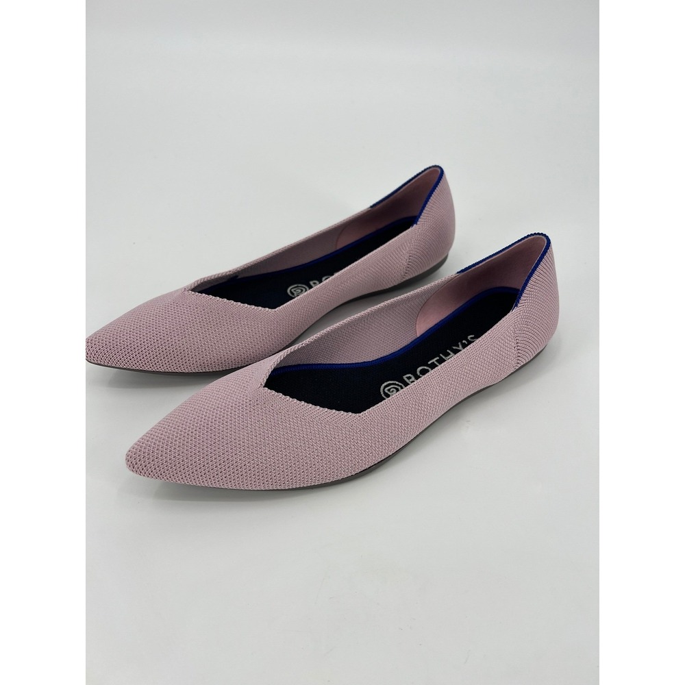 Rothys The Point Lilac Pink Pointed Toe Knit Flats Womens Size 9